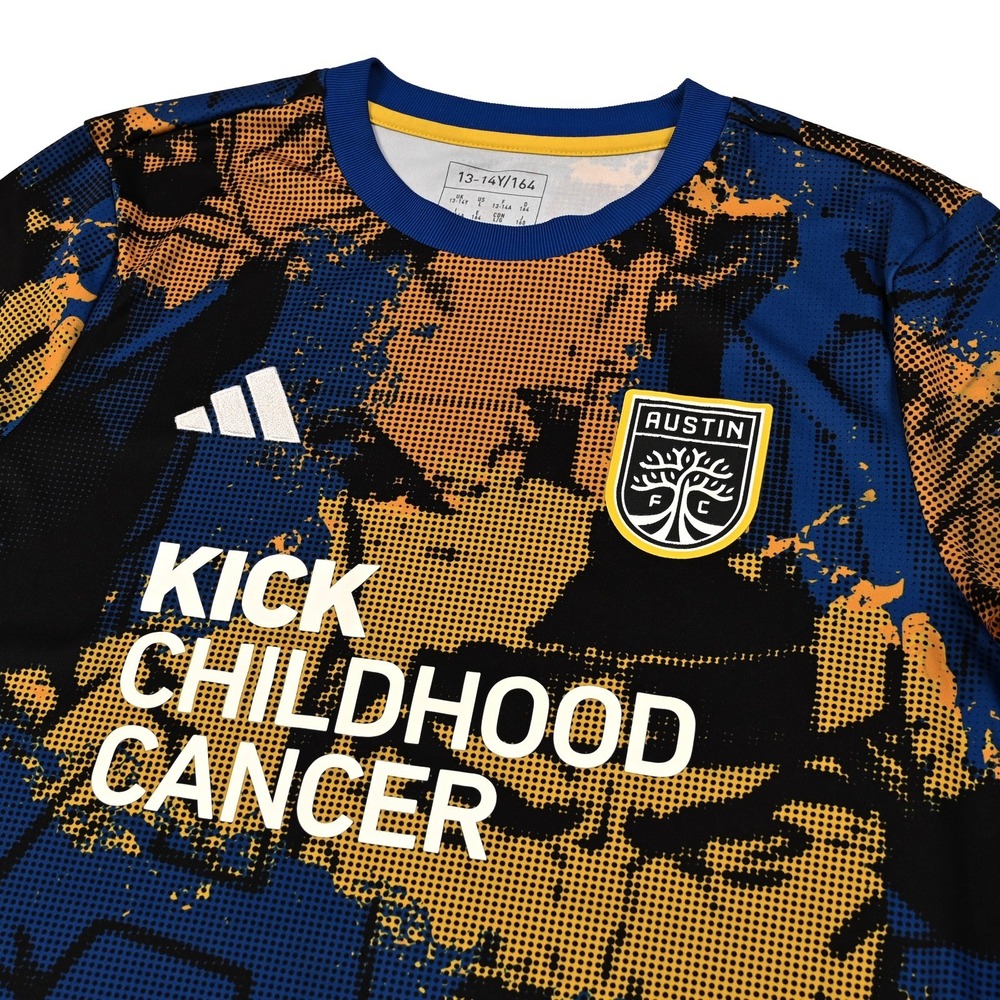 Adidas Austin FC Marvel MLS Kick Childhood Cancer Pre-Match Jersey Youth Large